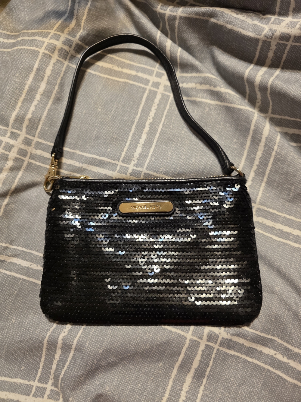 MICHAEL Michael Kors Sequined Zip-Top Large Wristlet / Pouch
